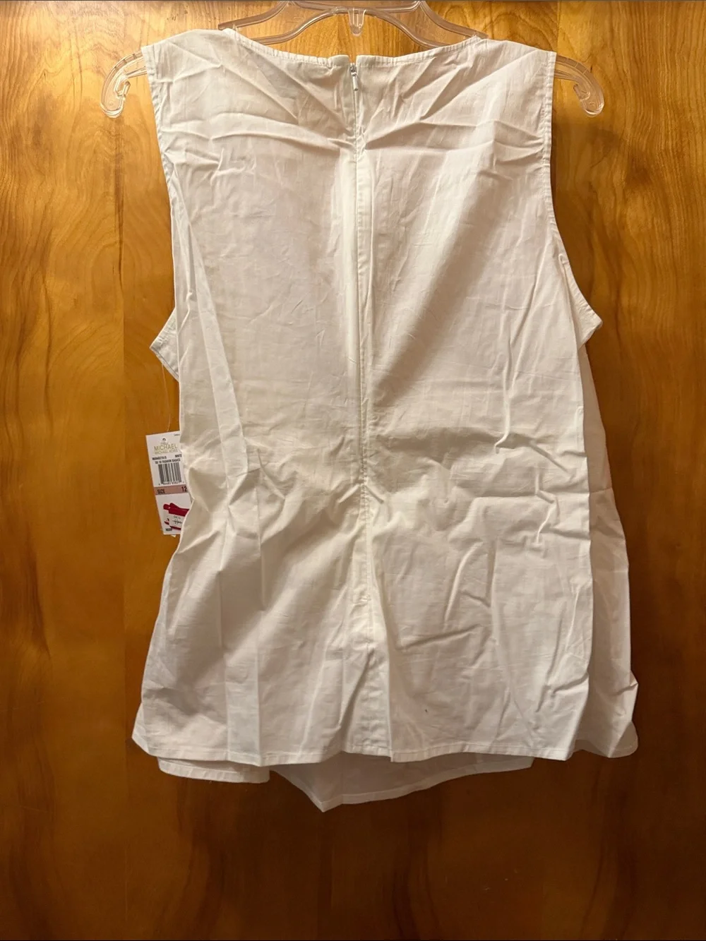 Michael Kors White Sleeveless Wrap-Front Buckle Camisole